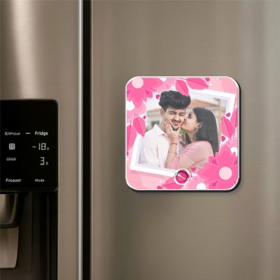 Personalized Musical Fridge Magnet Customizable Photo Frame with Music Speaker & Rechargeable Battery Unique Gift for Anniversary, Birthday & Couples Play Your Favorite Song
